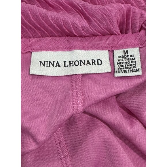 NINA LEONARD Women Pink Midi Dress MEDIUM - Picture 4 of 4